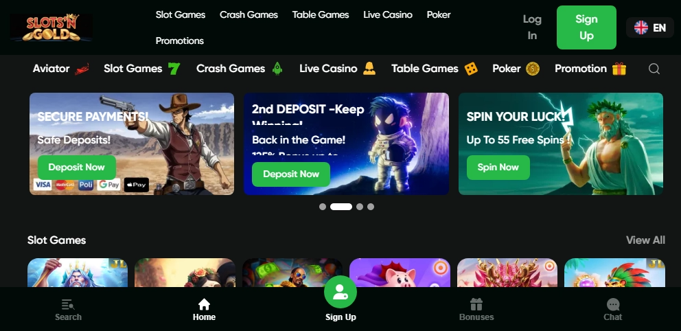 Slots N Gold Casino Desktop screenshot